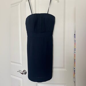 Elegant Navy Blue Strapless Dress